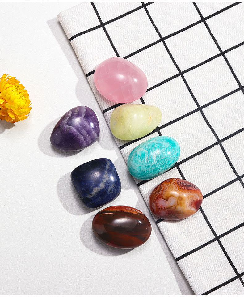 Seven Chakra Crystal Raw Gemstones Decorative Ornaments Handcrafted Healing Stones Collection chakra stones