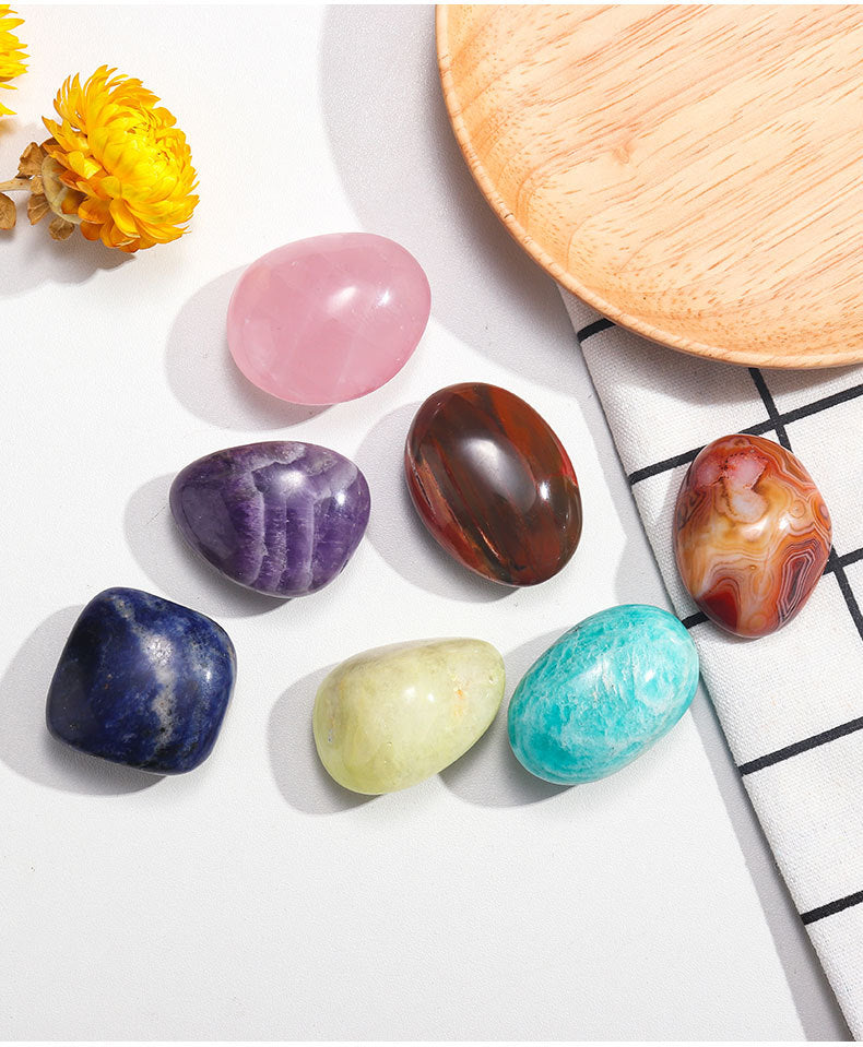 Seven Chakra Crystal Raw Gemstones Decorative Ornaments Handcrafted Healing Stones Collection chakra stones