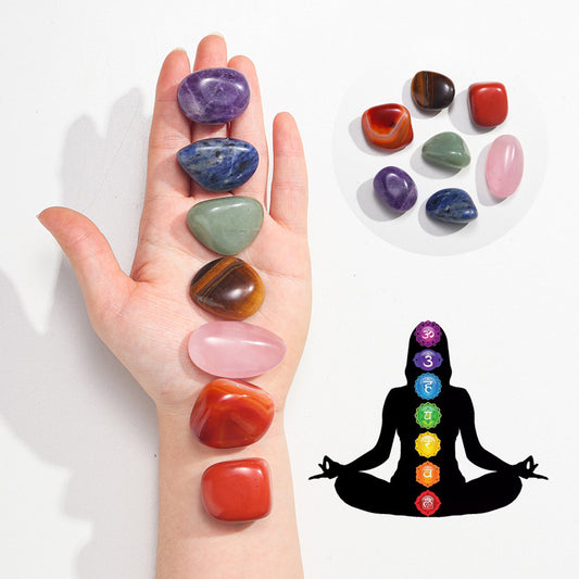 Seven Chakra Crystal Raw Gemstones Decorative Ornaments Handcrafted Healing Stones Collection chakra stones