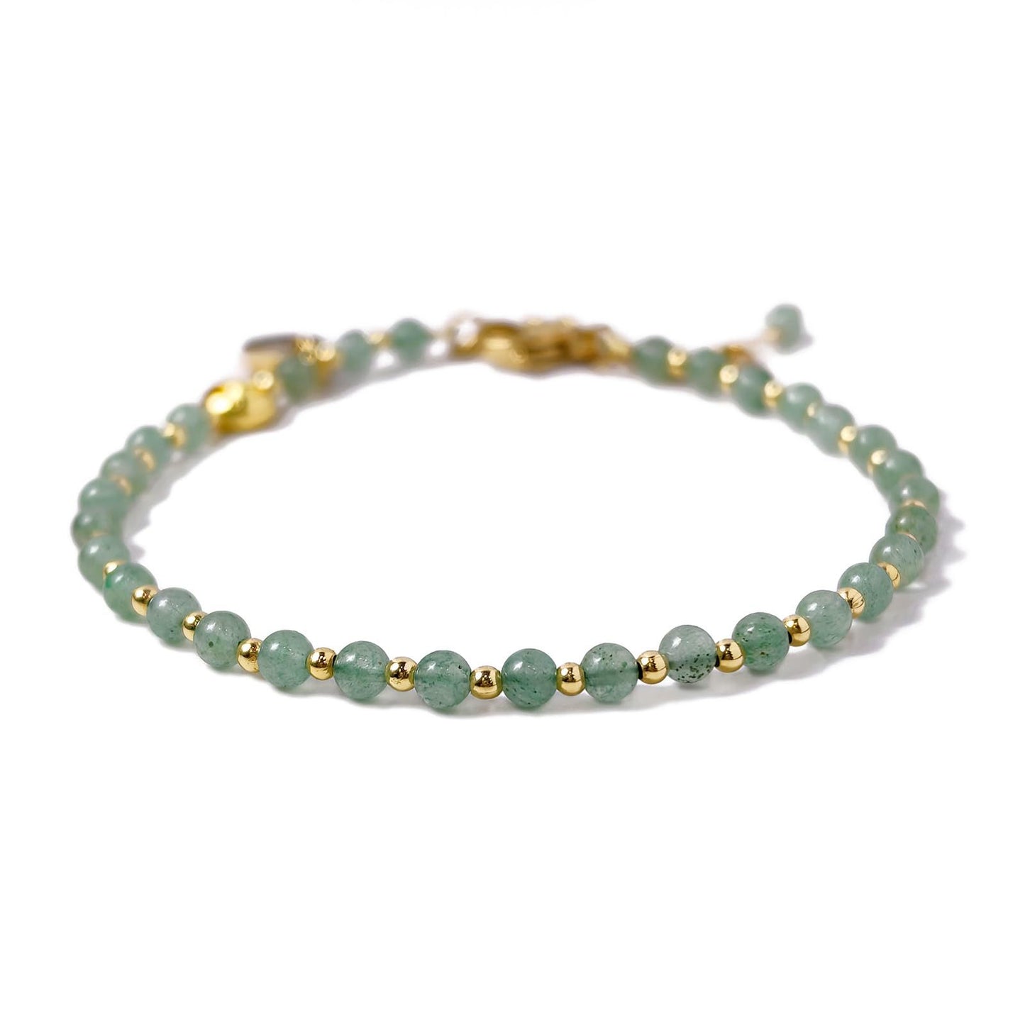 Elegant Proteinite Bracelet with Adjustable 4mm Chain and Gold Circular Pendant White Jadeite Tianhe Stone Gold Bead Design