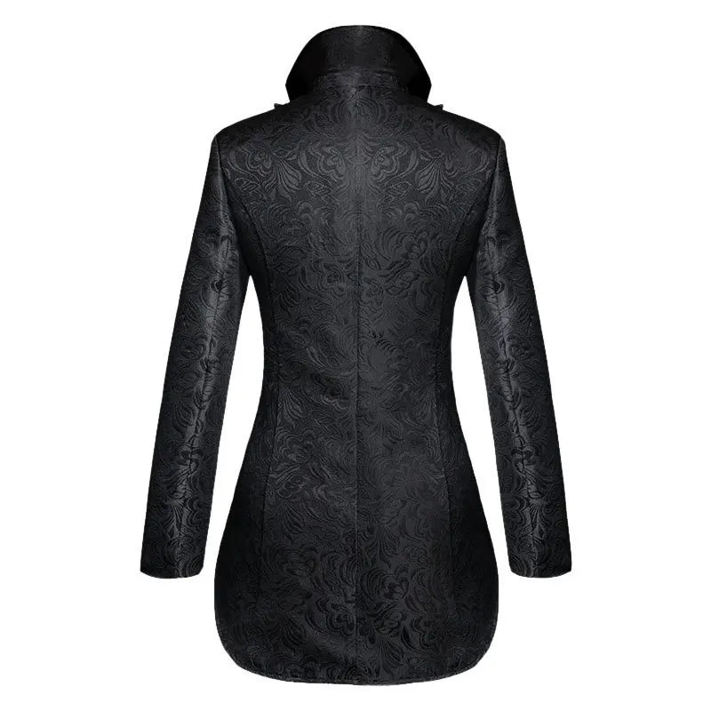 Medieval Gothic Jacquard Tailcoat Halloween Stage Show Costumes For Men Irregular Hem Steampunk Victorian Tailcoat Jacket
