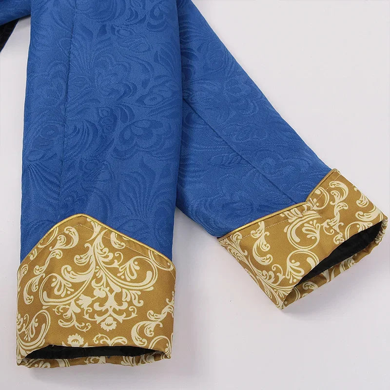 Mens Vintage Blue Medieval Steampunk Tailcoat Jacket Halloween Party Costume Victorian Renaissance Pirate Vampire Gothic Jackets
