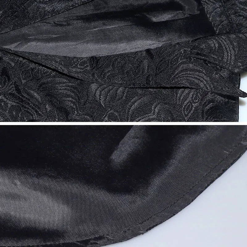 Medieval Gothic Jacquard Tailcoat Halloween Stage Show Costumes For Men Irregular Hem Steampunk Victorian Tailcoat Jacket