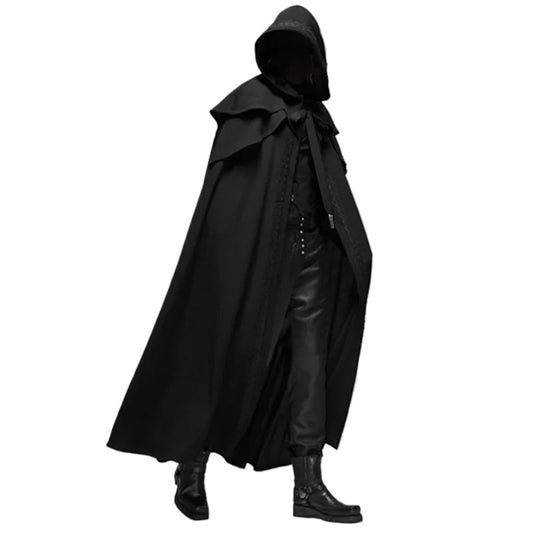 Cosplay Medieval Men Costumes Knight Pirate Prince Gothic Retro Hooded Cloak Capes Long Robes Jackets Coat Carnival Halloween