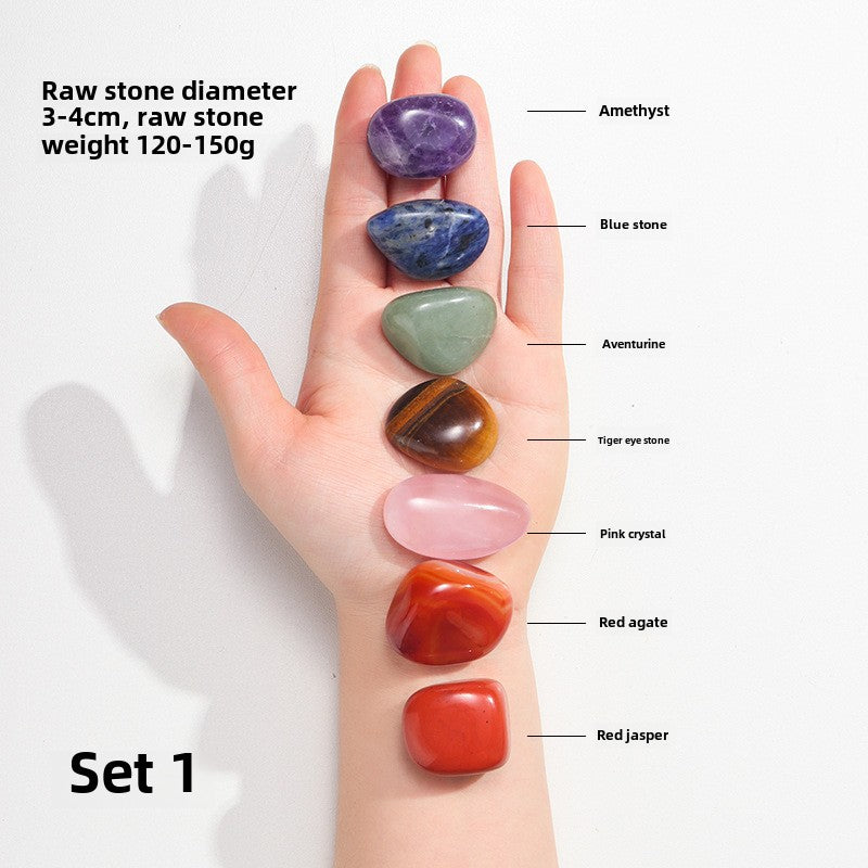 Seven Chakra Crystal Raw Gemstones Decorative Ornaments Handcrafted Healing Stones Collection chakra stones