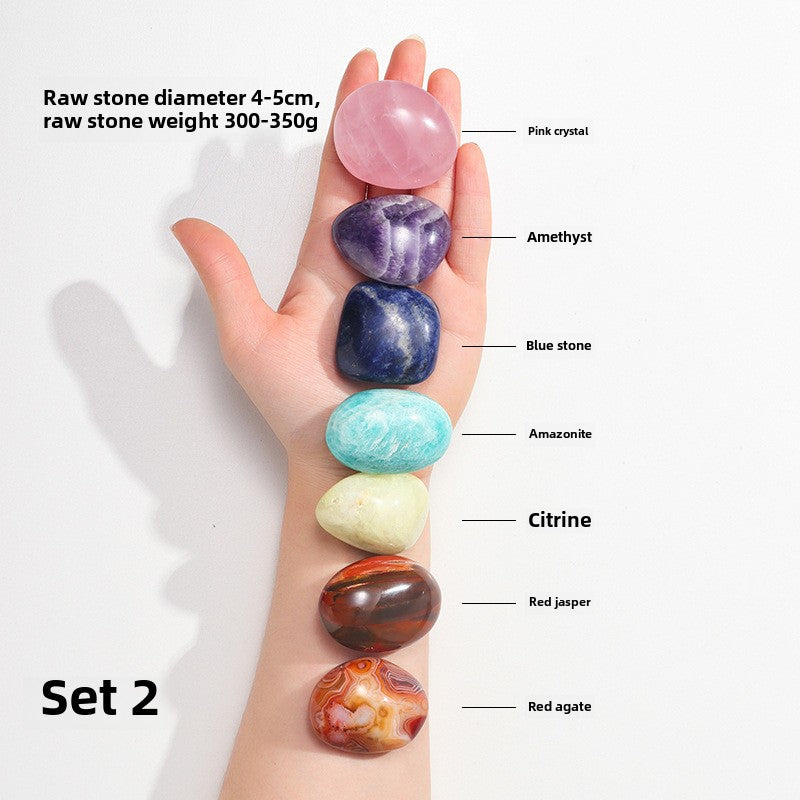 Seven Chakra Crystal Raw Gemstones Decorative Ornaments Handcrafted Healing Stones Collection chakra stones